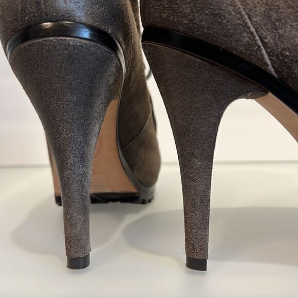 ASH Green Suede Lace Up High Heel Booties Size 39 EU/ 8 US - Picture 5 of 14